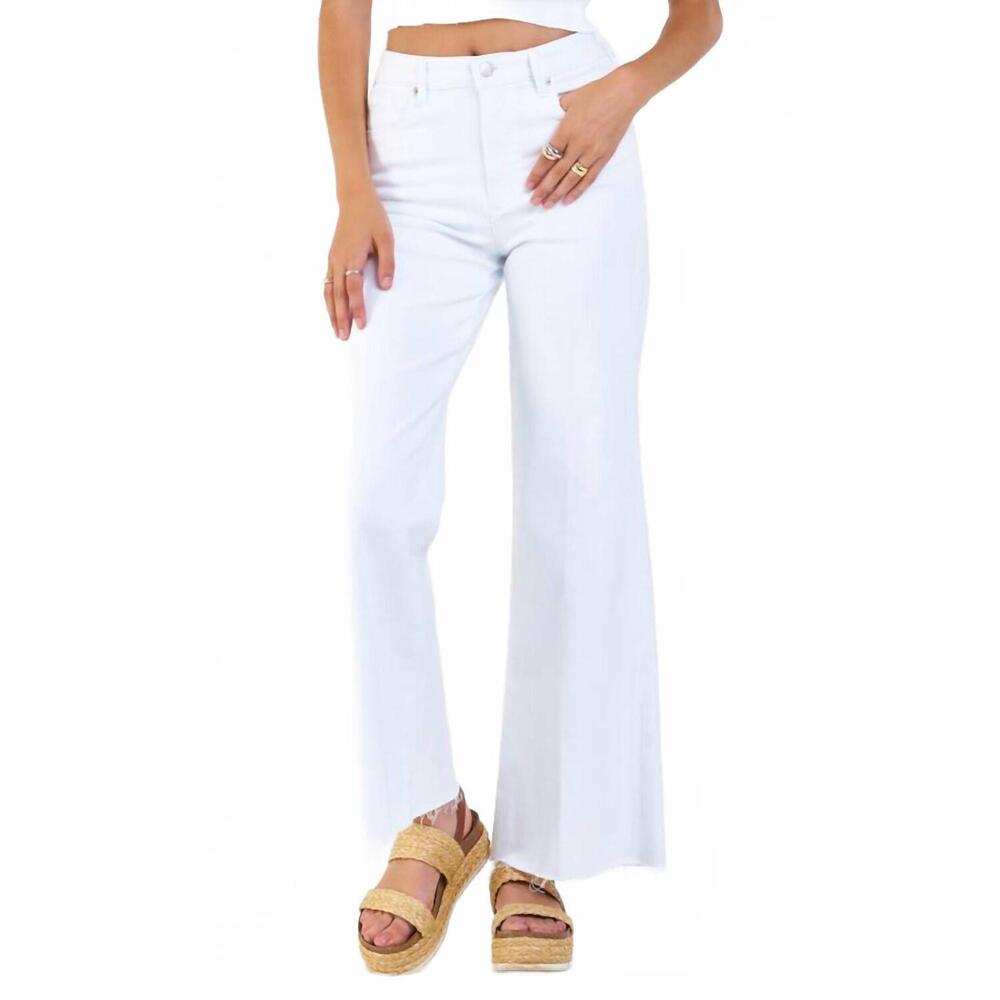 NEW DEAR JOHN DENIM fiona mid rise wide leg jeans in white